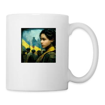 Fille ukrainienne pendant la guerre - Mug blanc - blanc - Droite