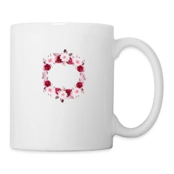 Personalisierte Blumenkrone - Tasse - Weiß - Rechts