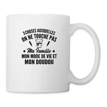 Doudou / touche pas mon doudou - Mug blanc - blanc - Droite