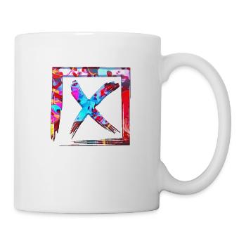 Forme de symbole typographie lettre Alphabet X - Mug blanc - blanc - Droite