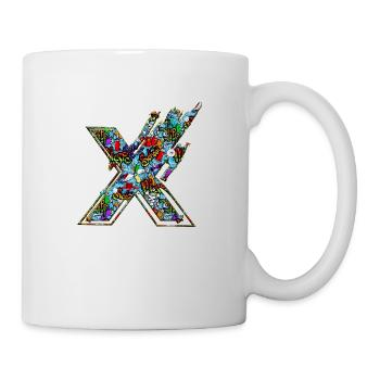 Forme de symbole typographie lettre Alphabet X - Mug blanc - blanc - Droite