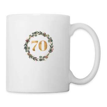 70 Zahl Kranz - Tasse - Weiß - Rechts