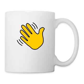 Emoji Hand winken Skizze Farbe - Tasse - Weiß - Rechts