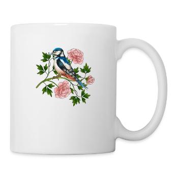 Bunter Vogel - Tasse - Weiß - Rechts