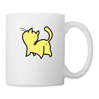 chat jaune - Mug blanc - blanc - Droite