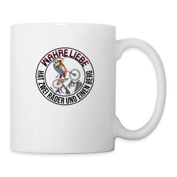 Mountainbike Wahre Liebe zwei Räder und einen Berg - Tasse - Weiß - Rechts