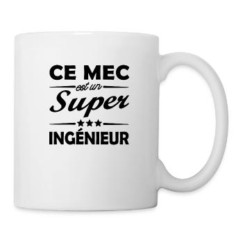 ce mec est un super ingénieur - Mug blanc - blanc - Droite
