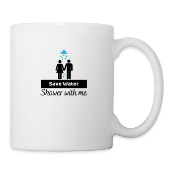 Save shower water you with me - Mug - white - Right