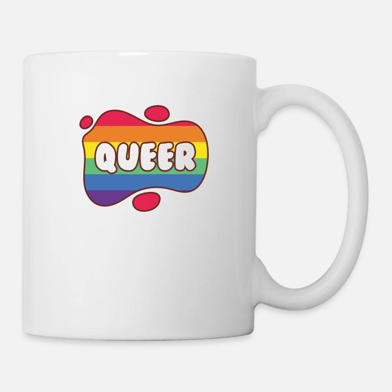Queer und stolz - Tasse - Weiß