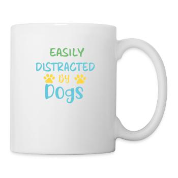 Facilement distrait par les chiens - Mug blanc - blanc - Droite