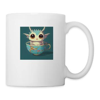 Adorable bébé dragon avec les yeux d’enchère - Mug blanc - blanc - Droite