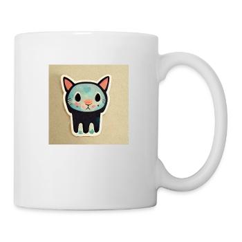 Niedliche Cartoon-katze - Tasse - Weiß - Rechts