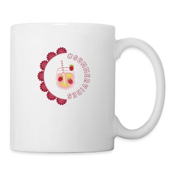Ambiance estivale - Strawberries Design - Mug blanc - blanc - Droite