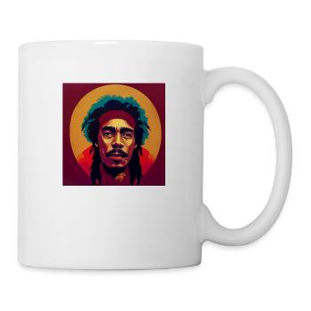 Rastafarian graffiti sketch - Mug - white - Right