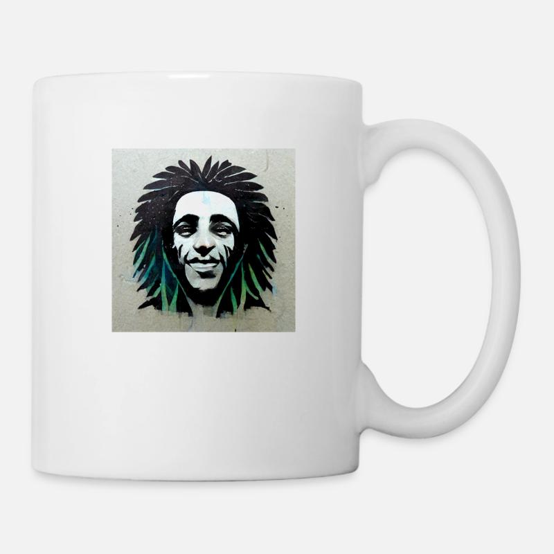 Rastafari-graffiti-skizze - Tasse - Weiß