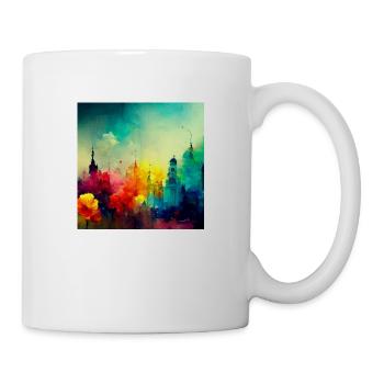 Farbenfrohes City Splash - Tasse - Weiß - Rechts