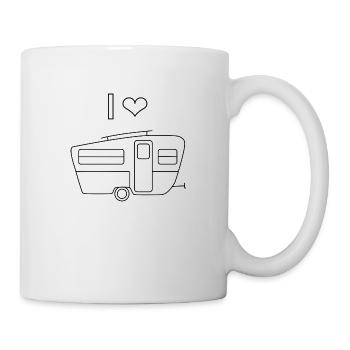 J’adore le camping - caravanes - Mug blanc - blanc - Droite