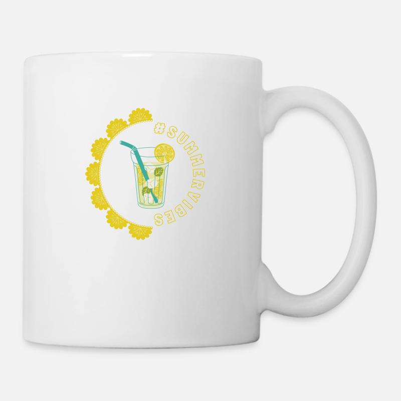 Summer vibes - Zitronen Design - Tasse - Weiß