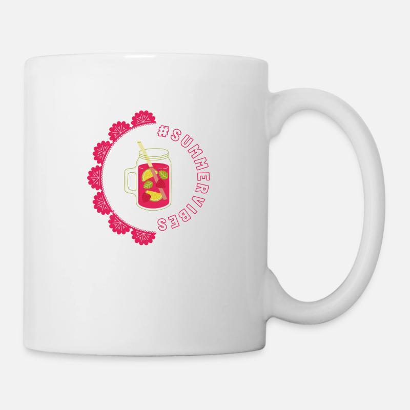 Summer vibes - Raspberries Design - Mug - white