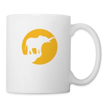 Silhouette Klippe Mond Elefant - Tasse - Weiß - Rechts