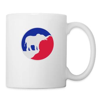 Elefant Silhouette Klippe Mond - Tasse - Weiß - Rechts