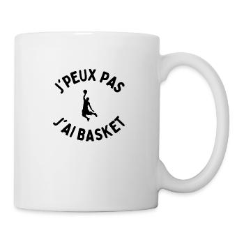 j'peux pas j'ai basket - Mug blanc - blanc - Droite