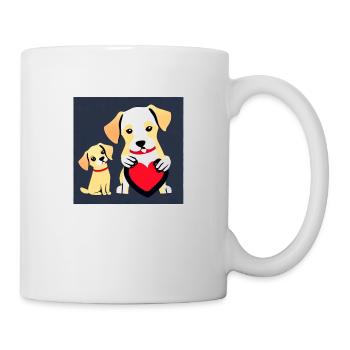 Hund Liebe Zuneigung Illustration Hundeliebhaber - Tasse - Weiß - Rechts