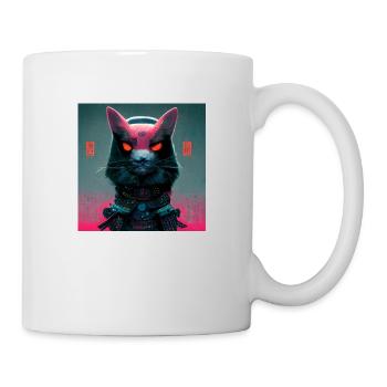 Samurai Katze futuristisches Universum - Tasse - Weiß - Rechts