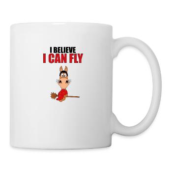I BELIEVE I CAN FLY - HEXE - PFERD - PONY - Tasse - Weiß - Rechts