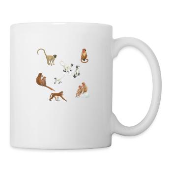 Asiatische Affen - Tasse - Weiß - Rechts