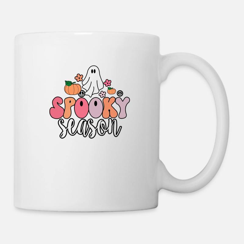 Spooky Season Pumpkin Spider Ghosts Halloween - Mug - white