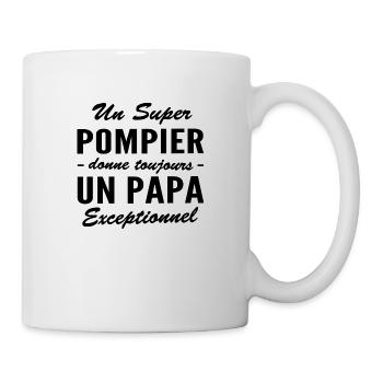 super pompier - papa exceptionnel - Mug blanc - blanc - Droite