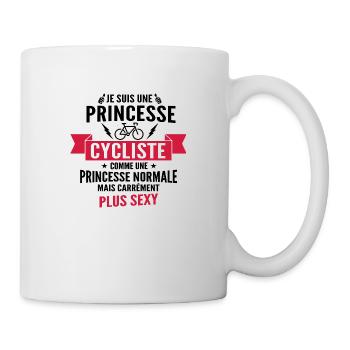 princesse cycliste / humour femme vélo - Mug blanc - blanc - Droite
