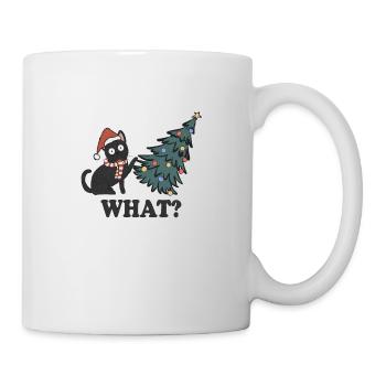 What? Katze Weihnachten - Tasse - Weiß - Rechts