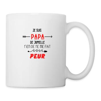 je suis papa de jumelle rien ne me fait peur - Mug blanc - blanc - Droite