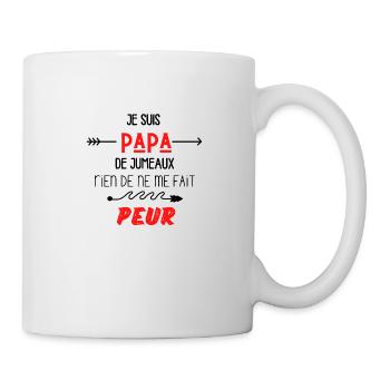 je suis papa de jumeaux rien ne me fait peur - Mug blanc - blanc - Droite