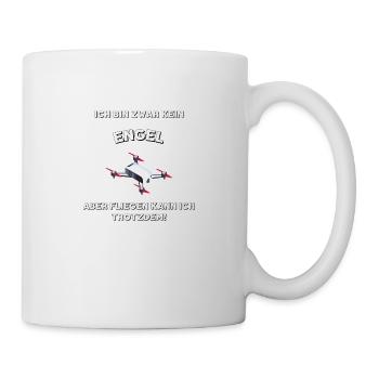 Ich bin zwar kein Engel aber fliegen kann ich - Tasse - Weiß - Rechts