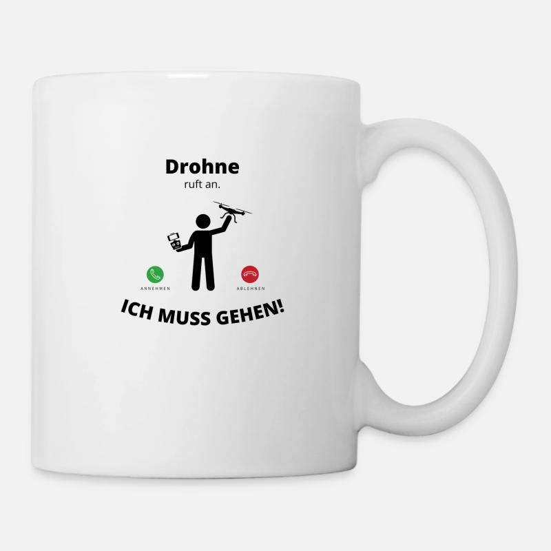Drohne ruft an - Tasse - Weiß