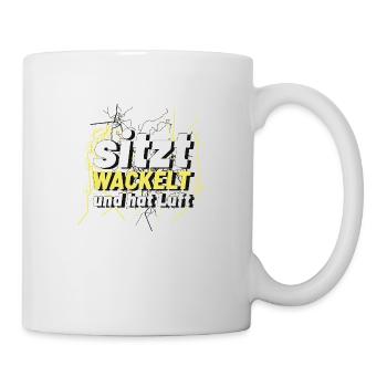 sitzt, wackelt und hat Luft Handwerker Design - Tasse - Weiß - Rechts