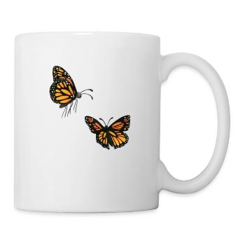 tanzende Schmetterlinge - Tasse - Weiß - Rechts