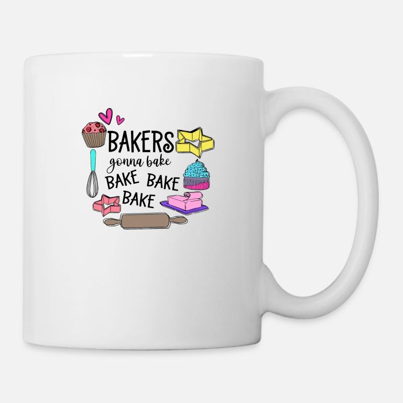 Backen Bäcker Bäckerin Bäckerei Konditorin Kuchen - Tasse - Weiß