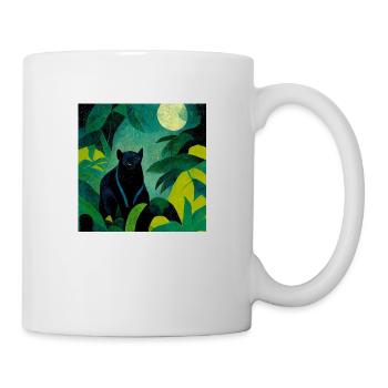 Panther in the jungle by moonlight - Mug - white - Right