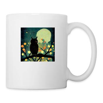 Owl in the moonlight - Mug - white - Right