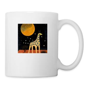 Giraffe at night - Mug - white - Right
