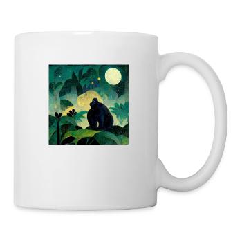 Gorilla in the moonlight - Mug - white - Right