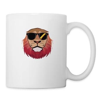Lion Face with Sunglasses Illustration - Mug - white - Right