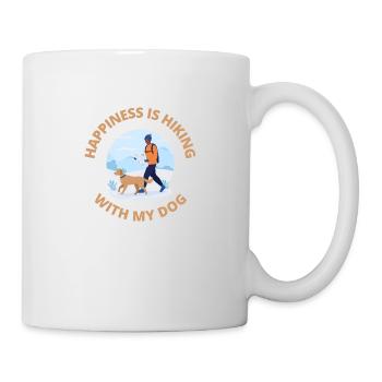Glück ist ein Tag, an dem ich mit meinem Hund wandern gehe - Tasse - Weiß - Rechts