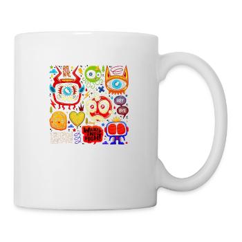 crazy face face happy cartoon happy face cartoon - Mug - white - Right