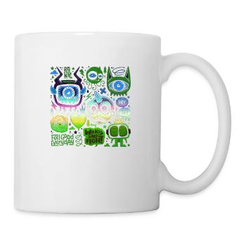 crazy face face happy cartoon happy face cartoon - Mug - white - Right
