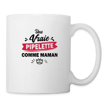 une vraie pipelette comme maman / humour fille - Mug blanc - blanc - Droite